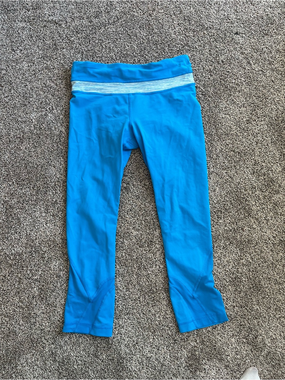 lululemon athletica Bright Blue Capri Leggings with Heathered Waistband